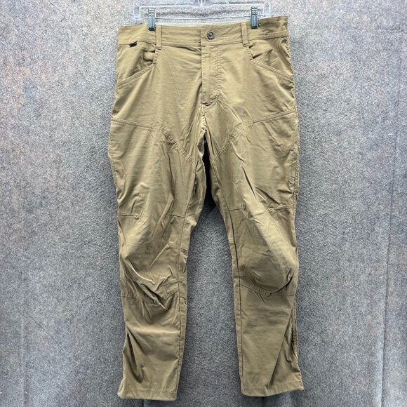 Kuhl Konfidant Air Pants Mens 34x30 Khaki Chino Flat Front Performane Stretch - Picture 1 of 11